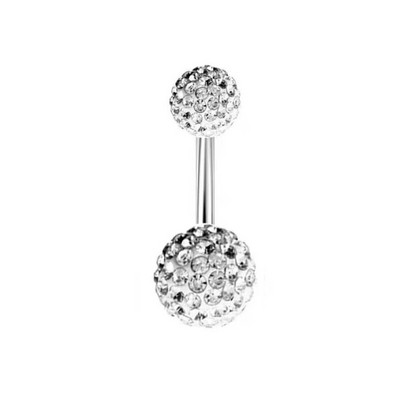 Crystal Ball Nabarõngad roostevabast terasest tsirkoonist naba augustamine südame kõhu augustamine armas nabapuu augustamine Ombligo