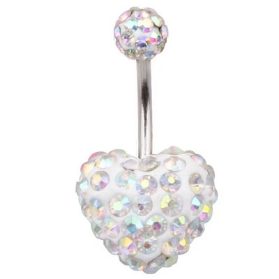 Crystal Ball Nabarõngad roostevabast terasest tsirkoonist naba augustamine südame kõhu augustamine armas nabapuu augustamine Ombligo