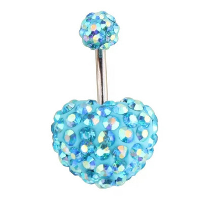 Crystal Ball Nabarõngad roostevabast terasest tsirkoonist naba augustamine südame kõhu augustamine armas nabapuu augustamine Ombligo