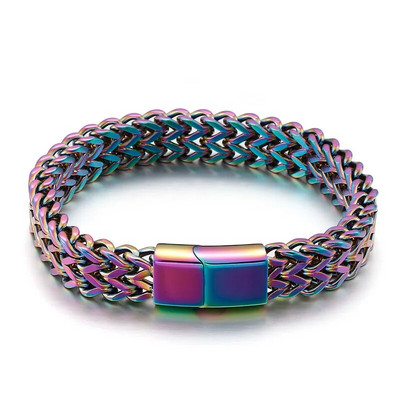 Βραχιόλι καρπού από συμπαγές ανοξείδωτο ατσάλι Ανδρικά χερούλια με αλυσίδα για άνδρες λογότυπο & όνομα & ημερομηνία Χαραγμένα ανδρικά κοσμήματα 12mm