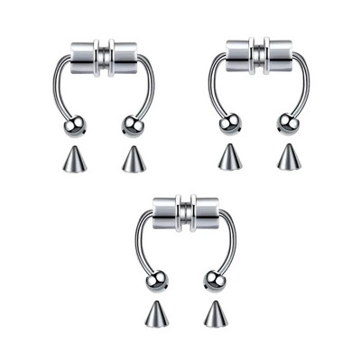 1-3 gab. Magnētisks starpsienas deguna gredzens sievietēm bez caurduršanas nerūsējošā tērauda stīpas atkārtoti lietojamas viltotas deguna rotaslietas