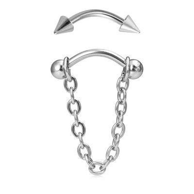 16G Cartilage Tragus Helix Rook Daith Σκουλαρίκι Θηλή Δαχτυλίδι Barbell Ανοξείδωτη Αλυσίδα Φρυδιών Piercing Σώμα Κοσμήματα Unisex 8mm