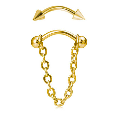 16G Cartilage Tragus Helix Rook Daith Σκουλαρίκι Θηλή Δαχτυλίδι Barbell Ανοξείδωτη Αλυσίδα Φρυδιών Piercing Σώμα Κοσμήματα Unisex 8mm