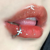 INS Cross Heart bezšuvju slēgts gredzens lūpu gredzens titāna tērauda auss kaula kniedes foršām meitenēm Labret pīrsings rotaslietas vīriešiem sievietēm