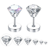 1 pár rozsdamentes acél fülbevaló női fehér köbös cirkónium spirál porc piercing fülbevaló test ékszer nagykereskedés