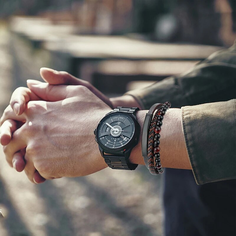 Augstas kvalitātes luksusa aksesuāri rokassprādze vīriešiem modes dāvana melna īstas ādas rokassprādzes DIY kombinācija savvaļas skaista dāvana