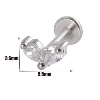 1gab Ķirurģiskā tērauda cirkona auss radze Labret Stud lūpu gredzens skrimslis spirāle daivas gliemene pīrsings mēness auskari ķermeņa pīrsings rotaslietas