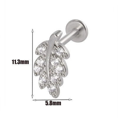 1gab Ķirurģiskā tērauda cirkona auss radze Labret Stud lūpu gredzens skrimslis spirāle daivas gliemene pīrsings mēness auskari ķermeņa pīrsings rotaslietas