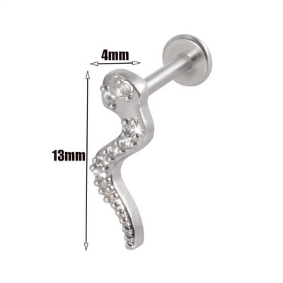 1gab Ķirurģiskā tērauda cirkona auss radze Labret Stud lūpu gredzens skrimslis spirāle daivas gliemene pīrsings mēness auskari ķermeņa pīrsings rotaslietas