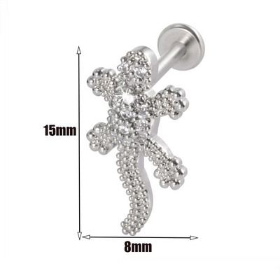 1gab Ķirurģiskā tērauda cirkona auss radze Labret Stud lūpu gredzens skrimslis spirāle daivas gliemene pīrsings mēness auskari ķermeņa pīrsings rotaslietas