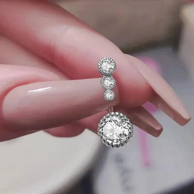 Fashion Hot Sexy Double Circon Anti Allergy Vienkāršs atpūtas krēsls Titāna Auskari Ausu Nagu Vēders Pogas Gredzeni Nabas Pīrsings пирсинг