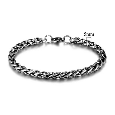 MKENDN Мъжки реколта 5-10 mm неръждаема стомана Византийска бордюра Cuban Link Chain Гривни за мъже Унисекс ХИП-ХОП Бижута за китката Подаръци