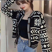 Rudens un ziemas jauns neliels aromāts, trikotāžas džemperis, korejiešu stila džemperis, mežonīgs koledžas stils, jaka sievietēm