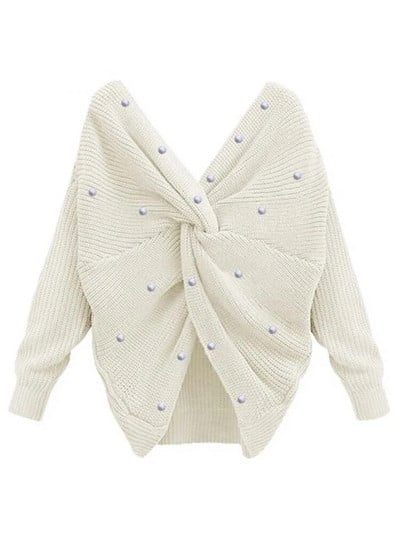 Naised Selg Risti ristpärlitega kootud kampsun Sügis Talv Elegantne OL Soe Pullover Mood Soliidne Kampsun Kudumid Pull