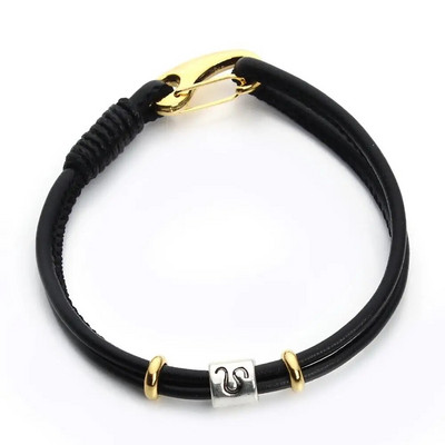 Vīriešu oriģinālā zvaigznāja rokassprādze Ādas rokassprādze vīriešiem Rokassprādze Ūdensvīrs/Jaunava/Skorpions/Svari 12 Zodiaka zīmju rokassprādze