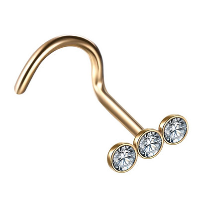 1 gab nerūsējošā tērauda L formas deguna skrūvju tapa 20G CZ taisna deguna gredzena komplekts nāsis stīpa auskars pīrsings Nariz pin ķermeņa rotaslietas