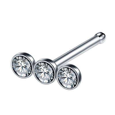 1 gab nerūsējošā tērauda L formas deguna skrūvju tapa 20G CZ taisna deguna gredzena komplekts nāsis stīpa auskars pīrsings Nariz pin ķermeņa rotaslietas