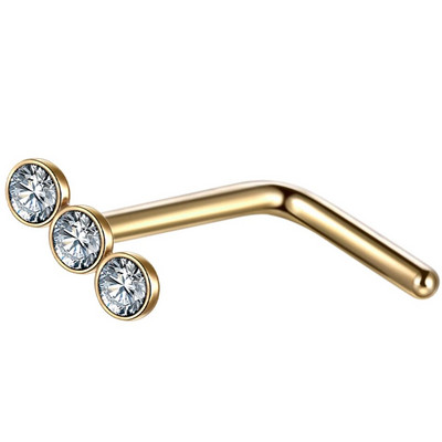 1 gab nerūsējošā tērauda L formas deguna skrūvju tapa 20G CZ taisna deguna gredzena komplekts nāsis stīpa auskars pīrsings Nariz pin ķermeņa rotaslietas