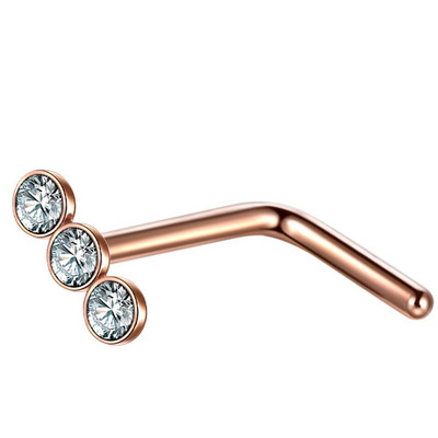 1 gab nerūsējošā tērauda L formas deguna skrūvju tapa 20G CZ taisna deguna gredzena komplekts nāsis stīpa auskars pīrsings Nariz pin ķermeņa rotaslietas