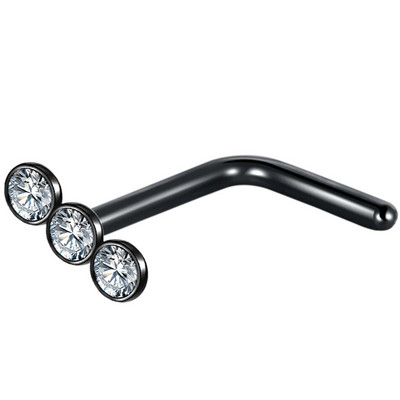 1 gab nerūsējošā tērauda L formas deguna skrūvju tapa 20G CZ taisna deguna gredzena komplekts nāsis stīpa auskars pīrsings Nariz pin ķermeņa rotaslietas