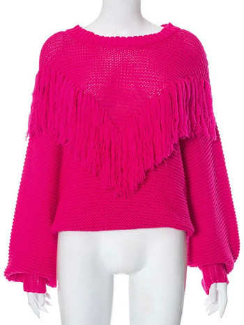 Φούντα μόδας Φθινοπωρινό Χειμερινό πουλόβερ για Γυναικεία High Street Loose Fluffy Pullover Streetwear Πλεκτομηχανές Μασίφ Lady κανονικό πουλόβερ