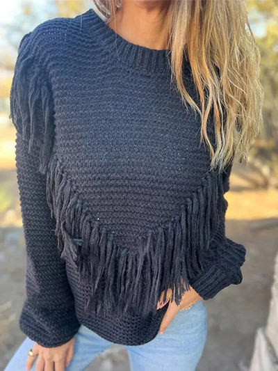 Φούντα μόδας Φθινοπωρινό Χειμερινό πουλόβερ για Γυναικεία High Street Loose Fluffy Pullover Streetwear Πλεκτομηχανές Μασίφ Lady κανονικό πουλόβερ