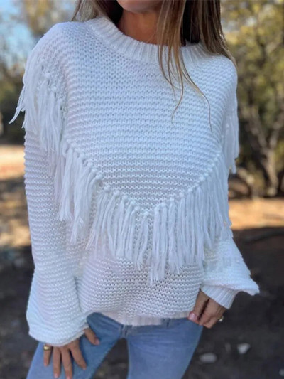 Φούντα μόδας Φθινοπωρινό Χειμερινό πουλόβερ για Γυναικεία High Street Loose Fluffy Pullover Streetwear Πλεκτομηχανές Μασίφ Lady κανονικό πουλόβερ