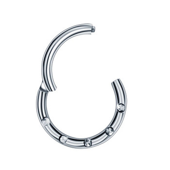 1PC Ατσάλινο αρθρωτό τμήμα Septum Clicker Nose Hoop Rings CZ Gem Ear Tragus Lip Piercing Captive Bead Rings for Unisex Jewelry 16G