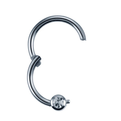 1 gab. Tērauda šarnīrsegmenta starpsienu klikšķinātāja deguna stīpas gredzeni CZ Gem Ear Tragus lūpu pīrsings nebrīvē lodīšu gredzeni unisex rotaslietām 16G