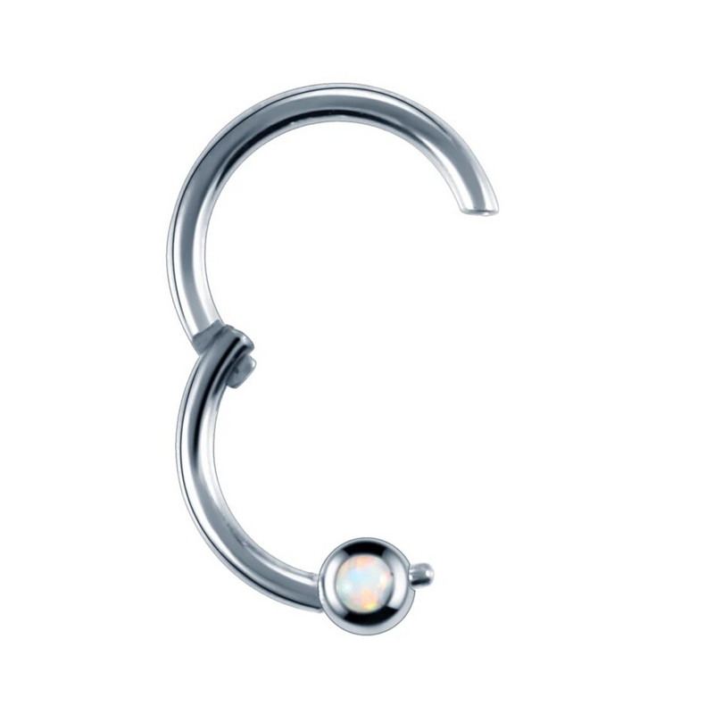 1 gab. Tērauda šarnīrsegmenta starpsienu klikšķinātāja deguna stīpas gredzeni CZ Gem Ear Tragus lūpu pīrsings nebrīvē lodīšu gredzeni unisex rotaslietām 16G