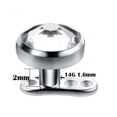 1PC Mikro ādas pīrsings G23 titāna virsmas iekšējais vītnes dārgakmens galiem ādas ādas nirējs paslēpt Labret pīrsingā ķermeņa rotaslietas