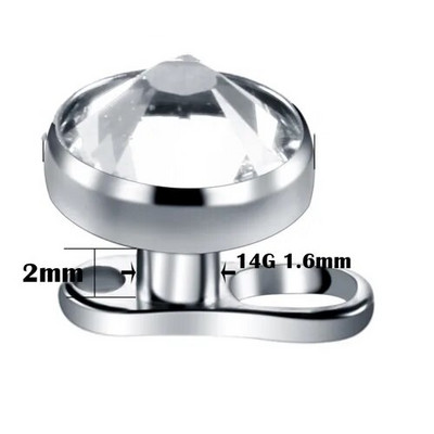 1PC Mikro ādas pīrsings G23 titāna virsmas iekšējais vītnes dārgakmens galiem ādas ādas nirējs paslēpt Labret pīrsingā ķermeņa rotaslietas