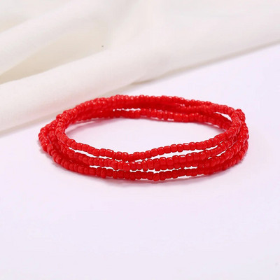 Мъниста за талията за отслабване Еластични африкански мъниста за талията за жени Верига от мъниста за корем Плюс размер с връв и талисмани