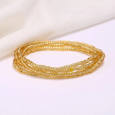 Мъниста за талията за отслабване Еластични африкански мъниста за талията за жени Верига от мъниста за корем Плюс размер с връв и талисмани