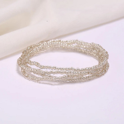 Мъниста за талията за отслабване Еластични африкански мъниста за талията за жени Верига от мъниста за корем Плюс размер с връв и талисмани