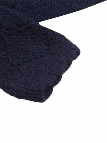 Моден дамски пуловер за плетене с О-образно деколте High Street Ежедневен плетен дамски пуловер 2023 Есен Зима Елегантен топъл дамски пуловер