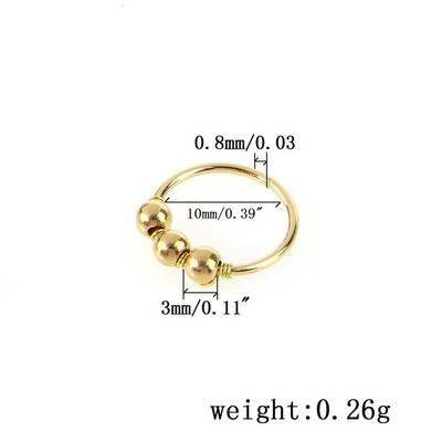 Szexi rózsaarany ezüstözött kerek karika gyöngyök orrgyűrű orrkarika piercing test divat ékszerek 6mm/8mm/10mm