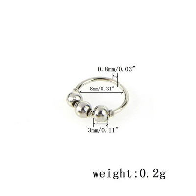 Szexi rózsaarany ezüstözött kerek karika gyöngyök orrgyűrű orrkarika piercing test divat ékszerek 6mm/8mm/10mm