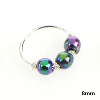 Szexi rózsaarany ezüstözött kerek karika gyöngyök orrgyűrű orrkarika piercing test divat ékszerek 6mm/8mm/10mm