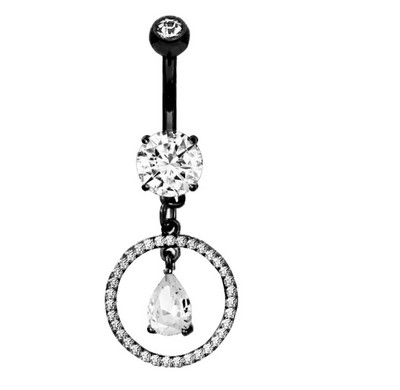 1 gab. Melns nabas gredzens Ķirurģiskā tērauda sirds, zieds, naba, pīrsings, čūska, naba, rotaslietas sievietēm, pīrsings, ombligo