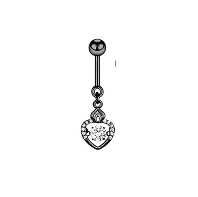 1 gab. Melns nabas gredzens Ķirurģiskā tērauda sirds, zieds, naba, pīrsings, čūska, naba, rotaslietas sievietēm, pīrsings, ombligo