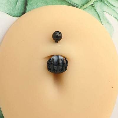 1 gab. Melns nabas gredzens Ķirurģiskā tērauda sirds, zieds, naba, pīrsings, čūska, naba, rotaslietas sievietēm, pīrsings, ombligo