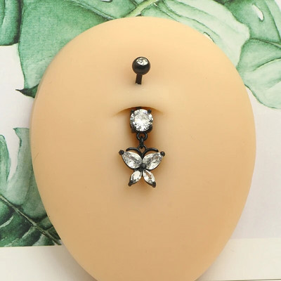 1 gab. Melns nabas gredzens Ķirurģiskā tērauda sirds, zieds, naba, pīrsings, čūska, naba, rotaslietas sievietēm, pīrsings, ombligo