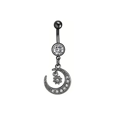 1 gab. Melns nabas gredzens Ķirurģiskā tērauda sirds, zieds, naba, pīrsings, čūska, naba, rotaslietas sievietēm, pīrsings, ombligo