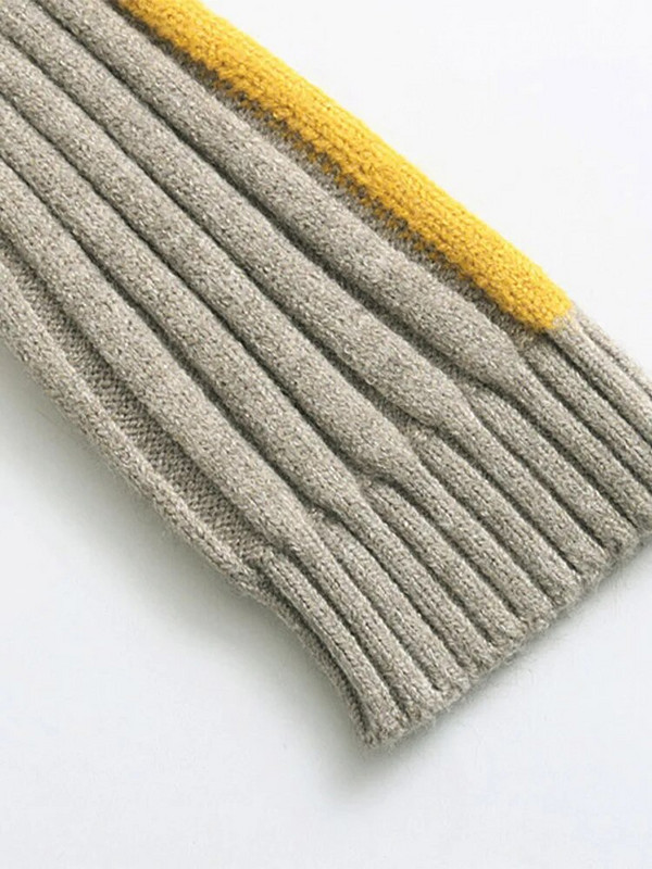 Divatos paneles, függőleges csíkos női pulóver Elegáns, vékony, teljes ujjú női pulóver, 2023-as őszi, téli, vastag női pulóver