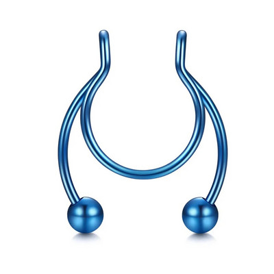 1 gab. Jauns nerūsējošā tērauda viltus deguna gredzena kniedes Stīpa starpsienas gredzeni krāsaini modes ķermeņa pīrsingu rotaslietas