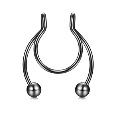 1 gab. Jauns nerūsējošā tērauda viltus deguna gredzena kniedes Stīpa starpsienas gredzeni krāsaini modes ķermeņa pīrsingu rotaslietas