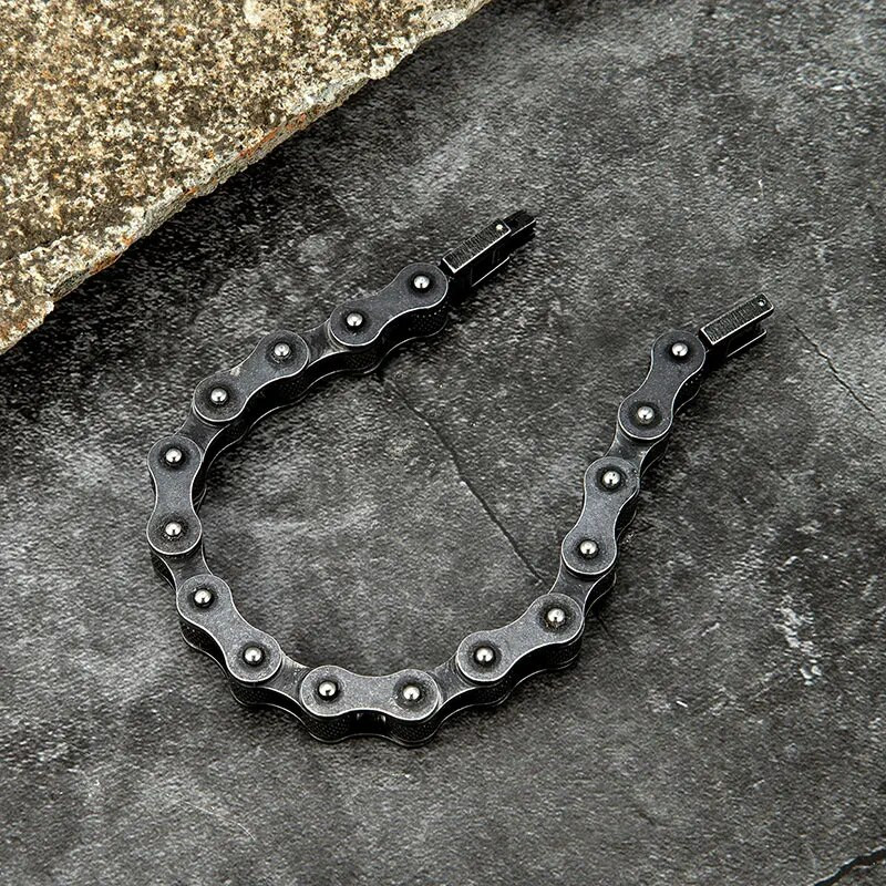 MKENDN Punk Men Biker Αλυσίδα Βραχιόλι Μοτοσικλέτας Ποδήλατο Στυλ Αλυσίδα Βραχιόλια Ανδρικά βραχιόλια από ανοξείδωτο ατσάλι Κοσμήματα