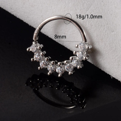 1 gab Cz deguna stīpa nāsis saliekams gredzens auss spirāle skrimslis Tragus auskars Cz skrimslis Huggie auskars pīrsings ķermeņa rotaslietas 18g