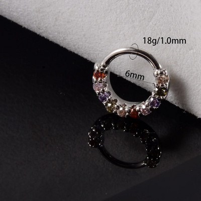 1 gab Cz deguna stīpa nāsis saliekams gredzens auss spirāle skrimslis Tragus auskars Cz skrimslis Huggie auskars pīrsings ķermeņa rotaslietas 18g